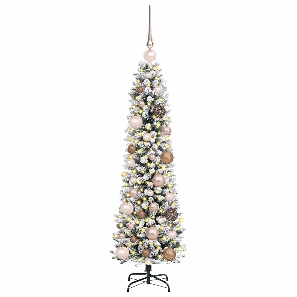 Kunstig juletre med 150 LED Hvit 120 cm PVC og Metall og Plast