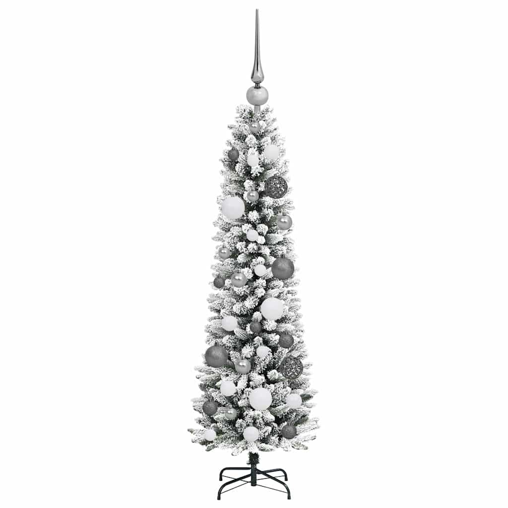 Kunstig juletre med 150 LED Hvit 120 cm PVC og Metall og Plast