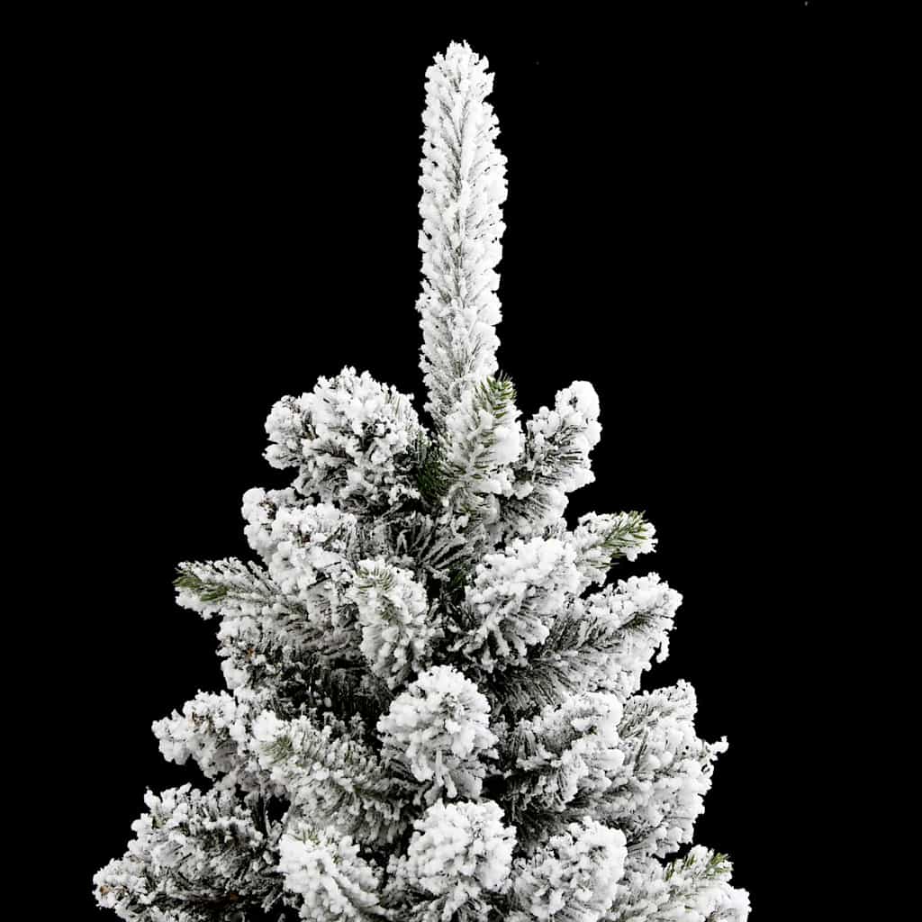 Kunstig juletre Grønn og hvit 120 cm PVC og Metall og Plast