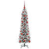 Kunstig juletre Grønn og hvit 120 cm PVC og Metall og Plast