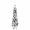 Kunstig juletre Grønn og hvit 120 cm PVC og Metall og Plast