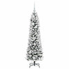 Kunstig juletre Grønn og hvit 120 cm PVC og Metall og Plast