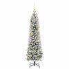 Kunstig juletre Grønn og hvit 120 cm PVC og Metall og Plast