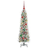 Kunstig juletre Grønn og hvit 120 cm PVC og Metall og Plast