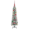 Kunstig juletre Grønn og hvit 120 cm PVC og Metall og Plast