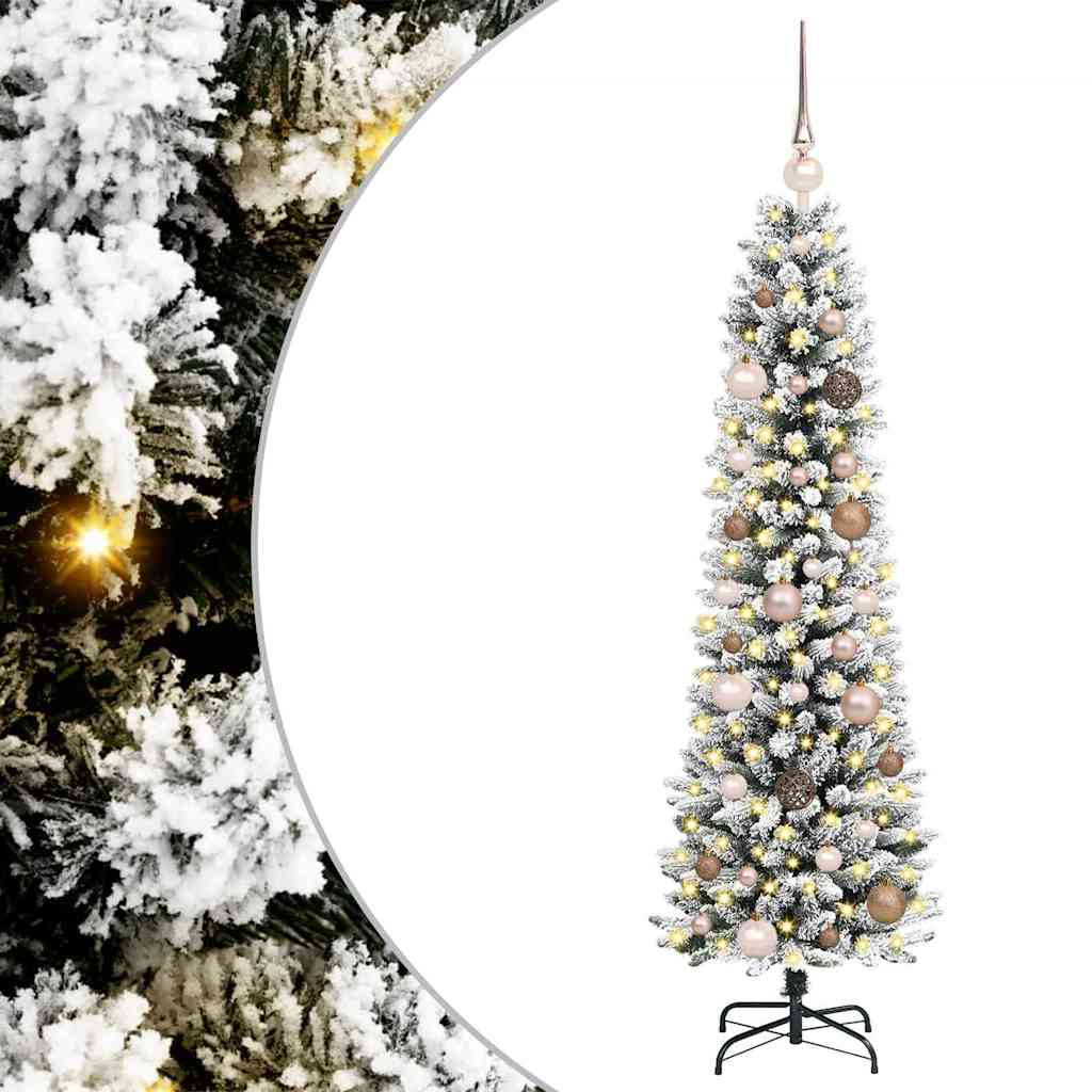 Kunstig juletre med 150 LED Hvit 150 cm PVC og Metall og Plast