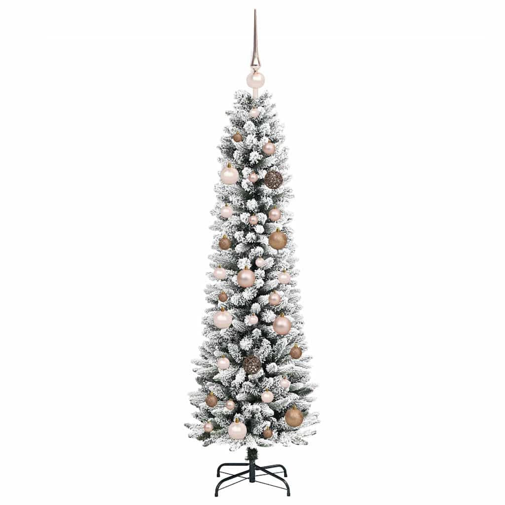 Kunstig juletre med 150 LED Hvit 150 cm PVC og Metall og Plast