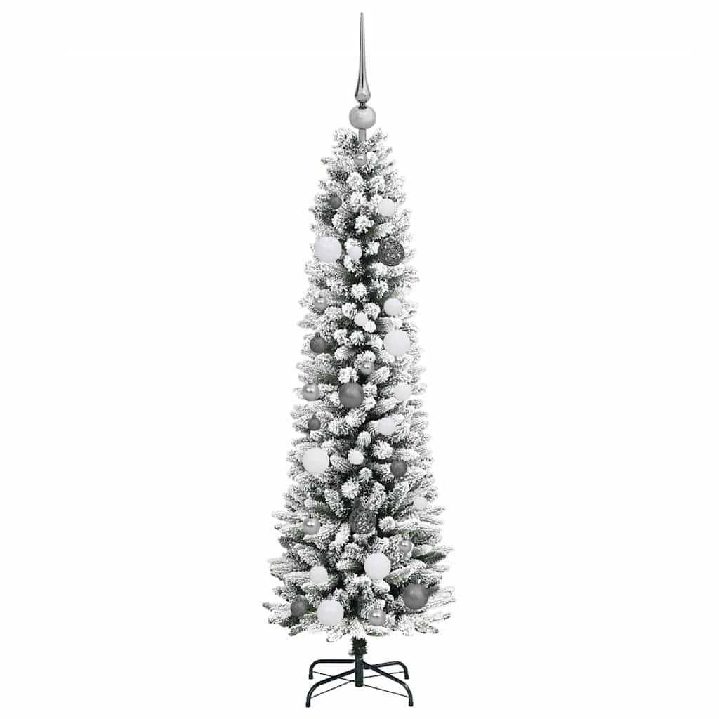 Kunstig juletre med 150 LED Hvit 150 cm PVC og Metall og Plast