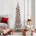 Kunstig juletre med 150 LED Hvit 150 cm PVC og Metall og Plast