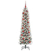 Kunstig juletre Grønn og hvit 150 cm PVC og Metall og Plast