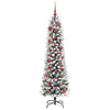 Kunstig juletre Grønn og hvit 150 cm PVC og Metall og Plast