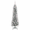 Kunstig juletre Grønn og hvit 150 cm PVC og Metall og Plast