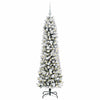 Kunstig juletre Grønn og hvit 150 cm PVC og Metall og Plast