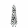 Kunstig juletre Grønn og hvit 150 cm PVC og Metall og Plast