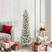 Kunstig juletre med 150 LED Hvit 150 cm PVC og Metall og Plast
