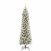 Kunstig juletre Grønn og hvit 150 cm PVC og Metall og Plast