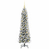 Kunstig juletre Grønn og hvit 150 cm PVC og Metall og Plast