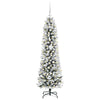 Kunstig juletre Grønn og hvit 150 cm PVC og Metall og Plast