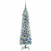 Kunstig juletre Grønn og hvit 150 cm PVC og Metall og Plast