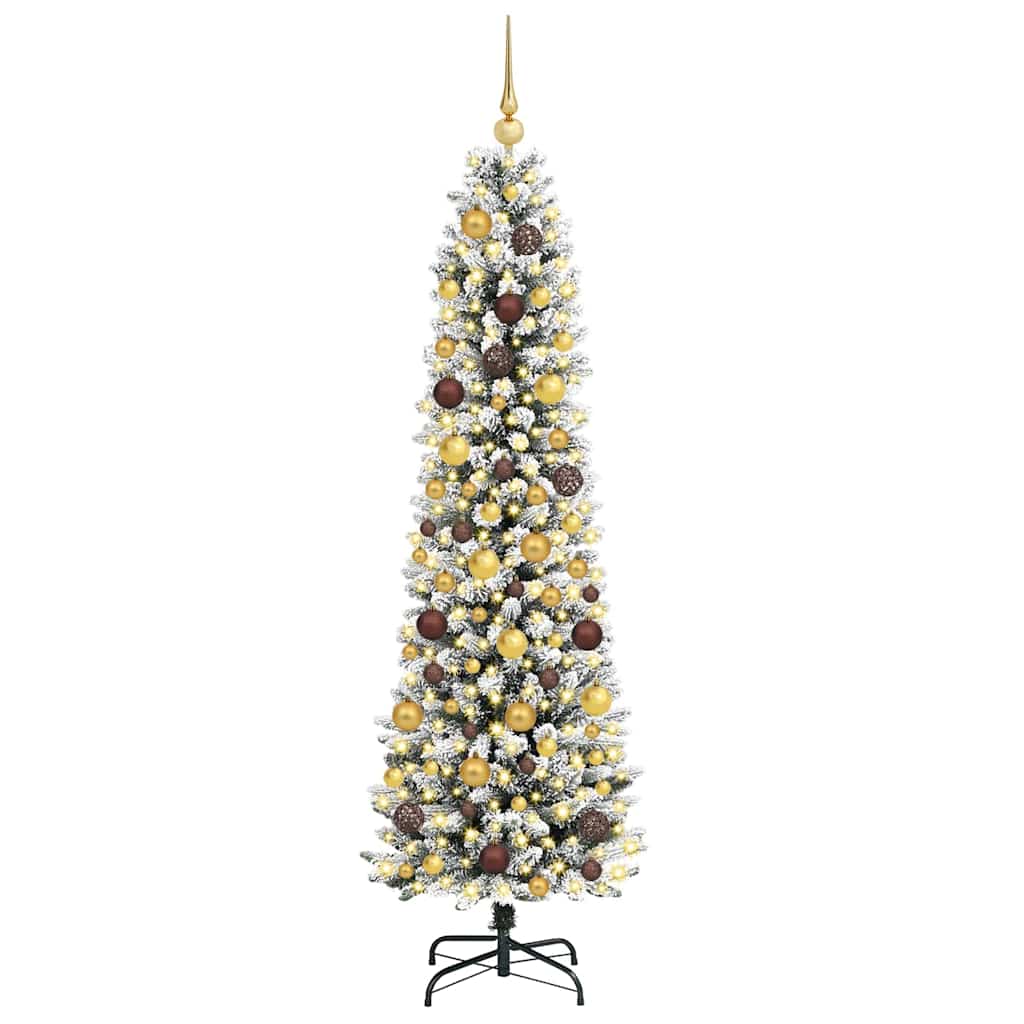 Kunstig juletre Hvit 180 cm PVC og Metall og Plast