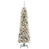 Kunstig juletre med 300 LED Hvit 180 cm PVC og Metall og Plast