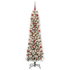 Kunstig juletre Grønn og hvit 180 cm PVC og Metall og Plast