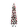 Kunstig juletre Grønn og hvit 180 cm PVC og Metall og Plast