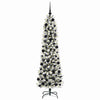 Kunstig juletre Grønn og hvit 180 cm PVC og Metall og Plast