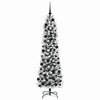 Kunstig juletre Grønn og hvit 180 cm PVC og Metall og Plast