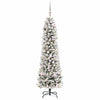 Kunstig juletre Grønn og hvit 180 cm PVC og Metall og Plast