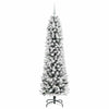 Kunstig juletre Grønn og hvit 180 cm PVC og Metall og Plast