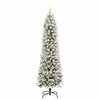 Kunstig juletre Grønn og hvit 180 cm PVC og Metall og Plast