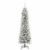 Kunstig juletre Grønn og hvit 180 cm PVC og Metall og Plast