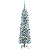 Kunstig juletre Grønn og hvit 180 cm PVC og Metall og Plast