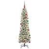 Kunstig juletre Grønn og hvit 180 cm PVC og Metall og Plast