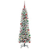 Kunstig juletre Grønn og hvit 180 cm PVC og Metall og Plast