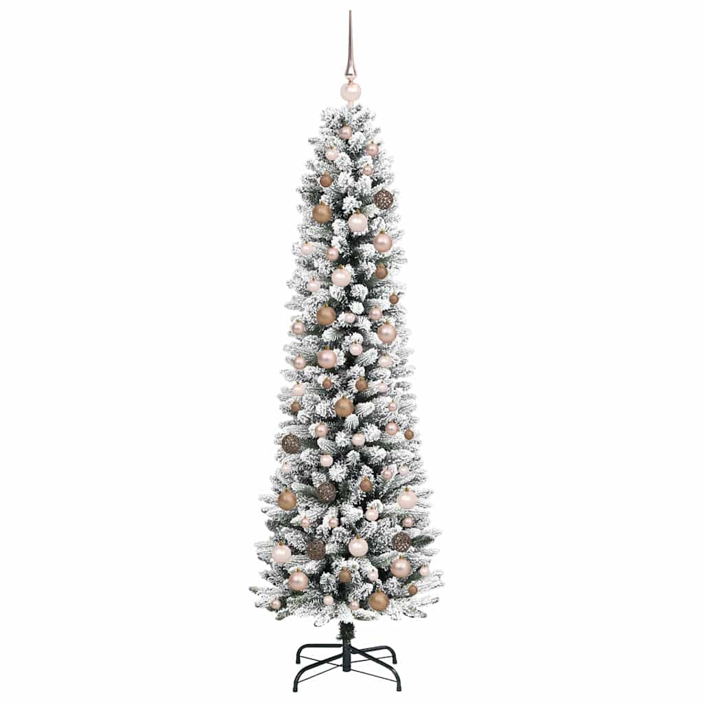 Kunstig juletre med 300 LED Hvit 210 cm PVC og Metall og Plast