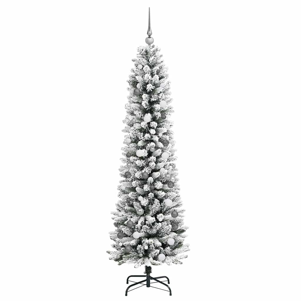 Kunstig juletre med 300 LED Hvit 210 cm PVC og Metall og Plast