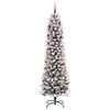 Kunstig juletre Grønn og hvit 210 cm PVC og Metall og Plast