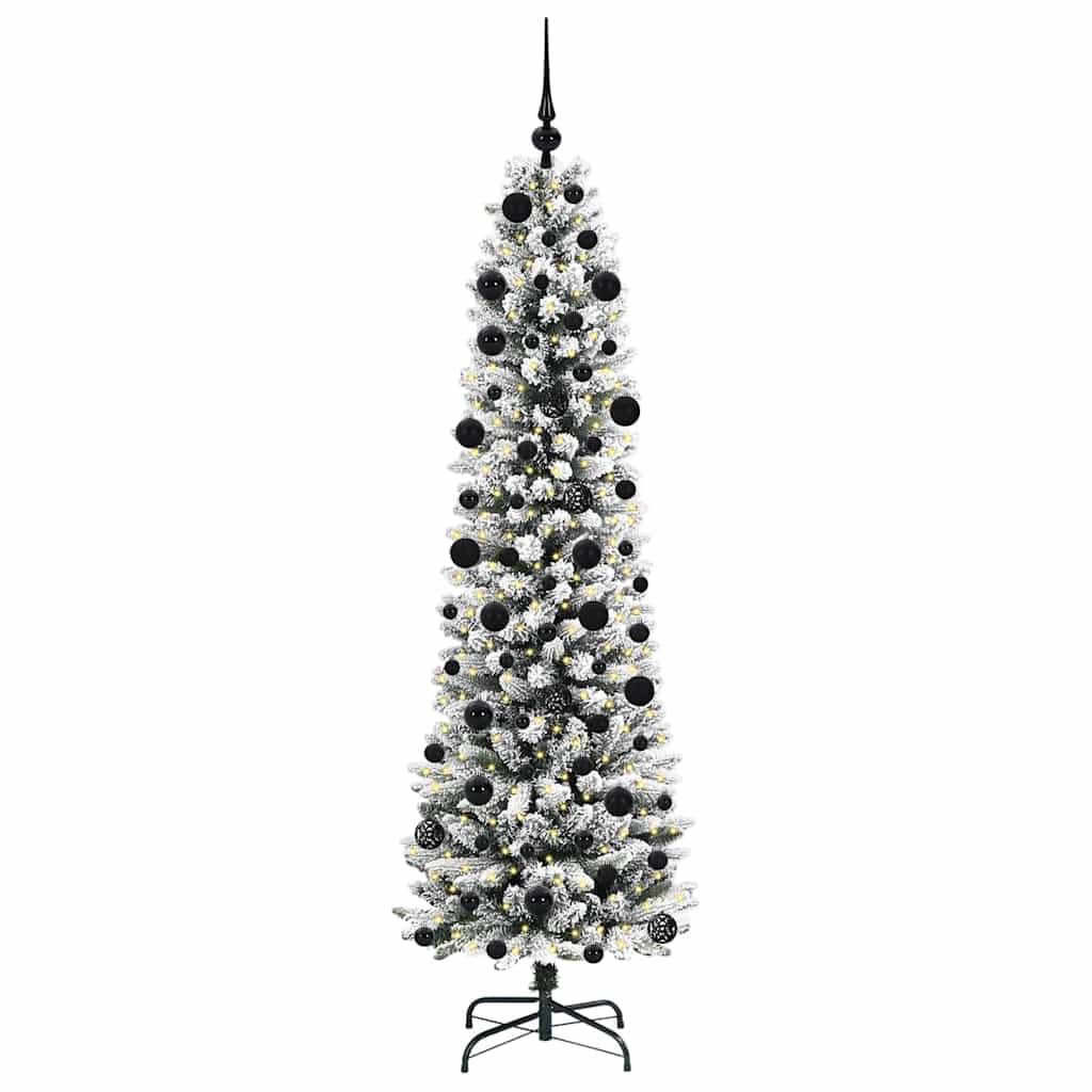 Kunstig juletre med 300 LED Hvit 210 cm PVC og Metall og Plast