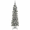 Kunstig juletre Grønn og hvit 210 cm PVC og Metall og Plast