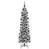 Kunstig juletre Grønn og hvit 210 cm PVC og Metall og Plast