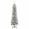 Kunstig juletre Grønn og hvit 210 cm PVC og Metall og Plast