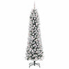 Kunstig juletre Grønn og hvit 210 cm PVC og Metall og Plast