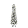 Kunstig juletre Grønn og hvit 210 cm PVC og Metall og Plast