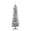 Kunstig juletre Grønn og hvit 210 cm PVC og Metall og Plast