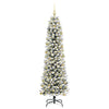 Kunstig juletre Grønn og hvit 210 cm PVC og Metall og Plast