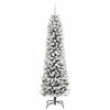 Kunstig juletre Grønn og hvit 210 cm PVC og Metall og Plast