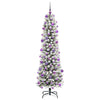 Kunstig juletre Grønn og hvit 210 cm PVC og Metall og Plast