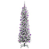 Kunstig juletre Grønn og hvit 210 cm PVC og Metall og Plast